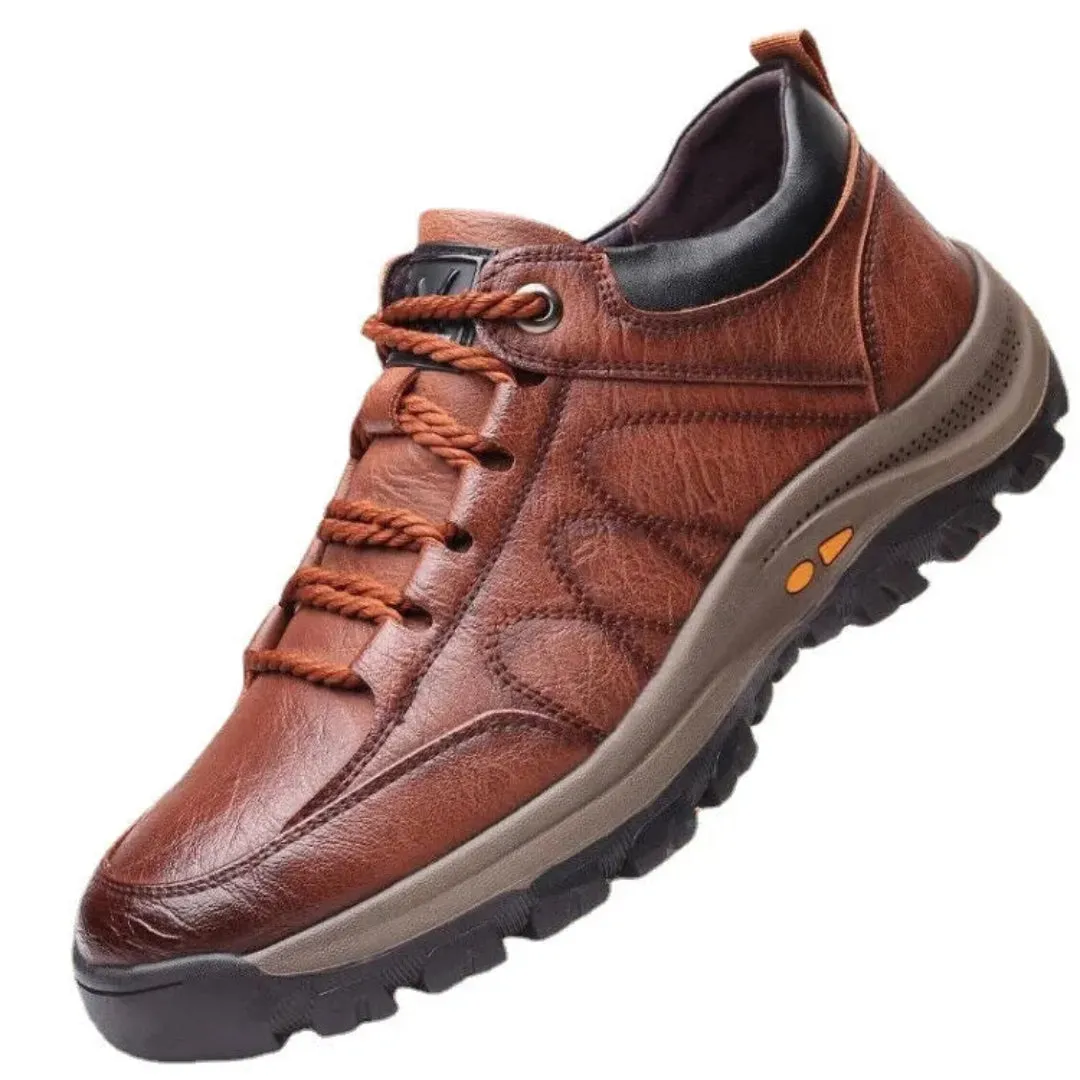 Durable Overlay Mike Rugged Leather Trail Shoes