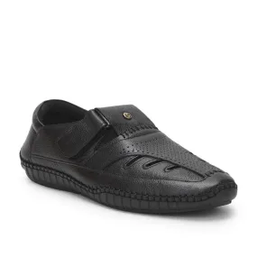 Quick Slip Healers Black Casual Buckle Sandal For Men JPL-205 By Liberty