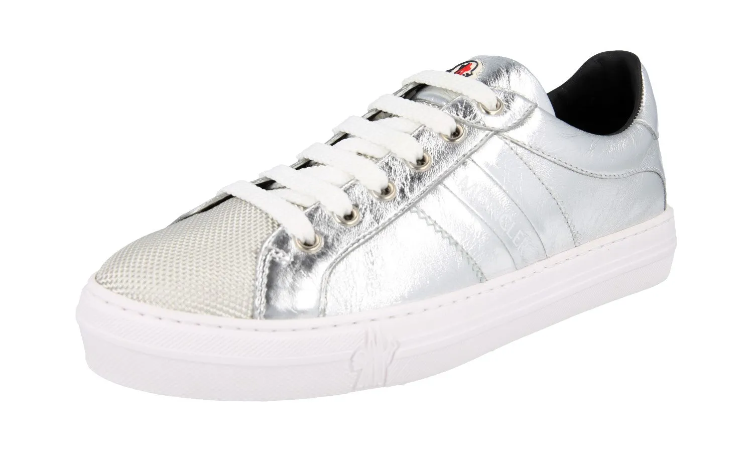 Durable Rubber Treads Moncler Women's Silver Leather Sneaker Ariel