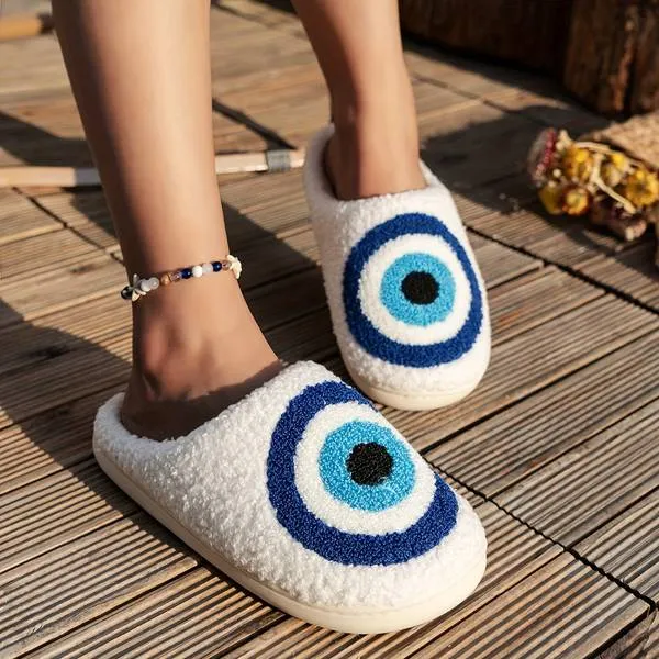 Urban Active Gear Evil Eye Plush Slippers Temperature control