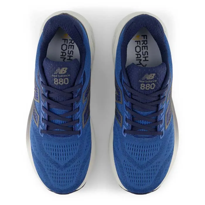 Mens New Balance Fresh Foam X 880v15 in Sea Stone/Nb Navy/Marmalade Effortless Silhouette Anti Odor Fabric
