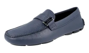 Prada Men's Blue Saffiano Leather Loafers 2DD113 Grip Path Sturdy Build