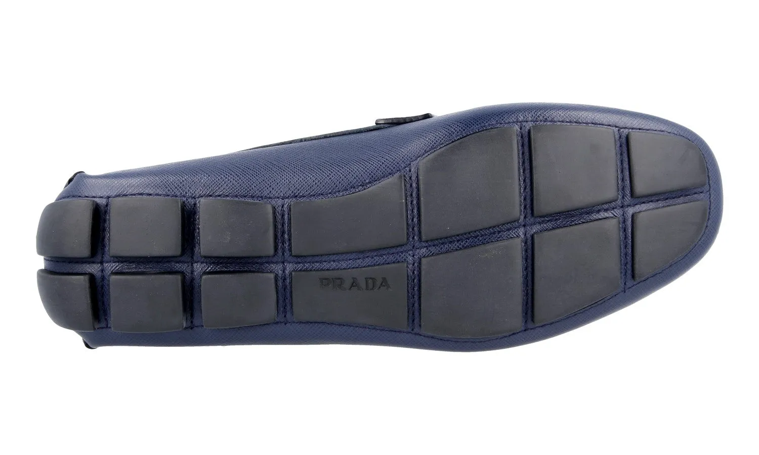 Walk Sure Prada Men's Blue Saffiano Leather Loafers 2DD113