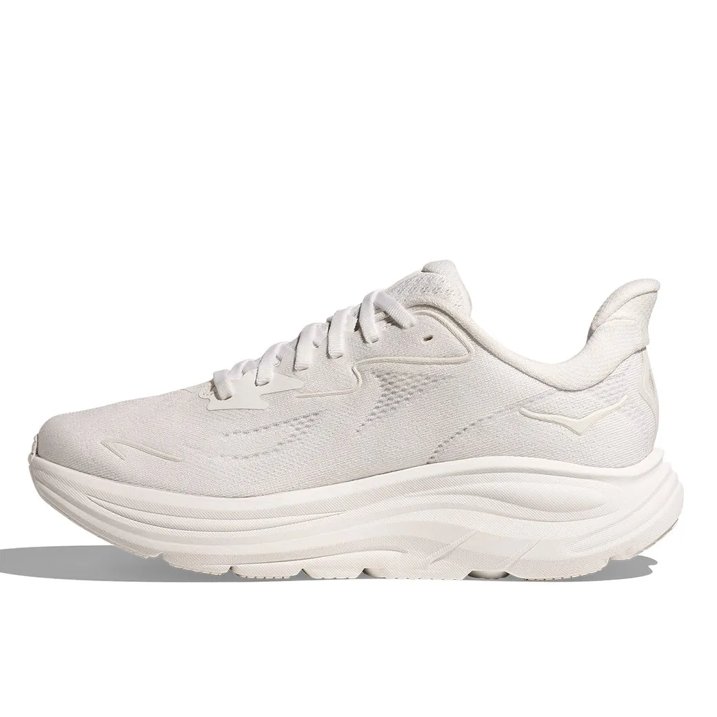 Mens Hoka Clifton 10 in White/White Walking Focus Comfortable Touch