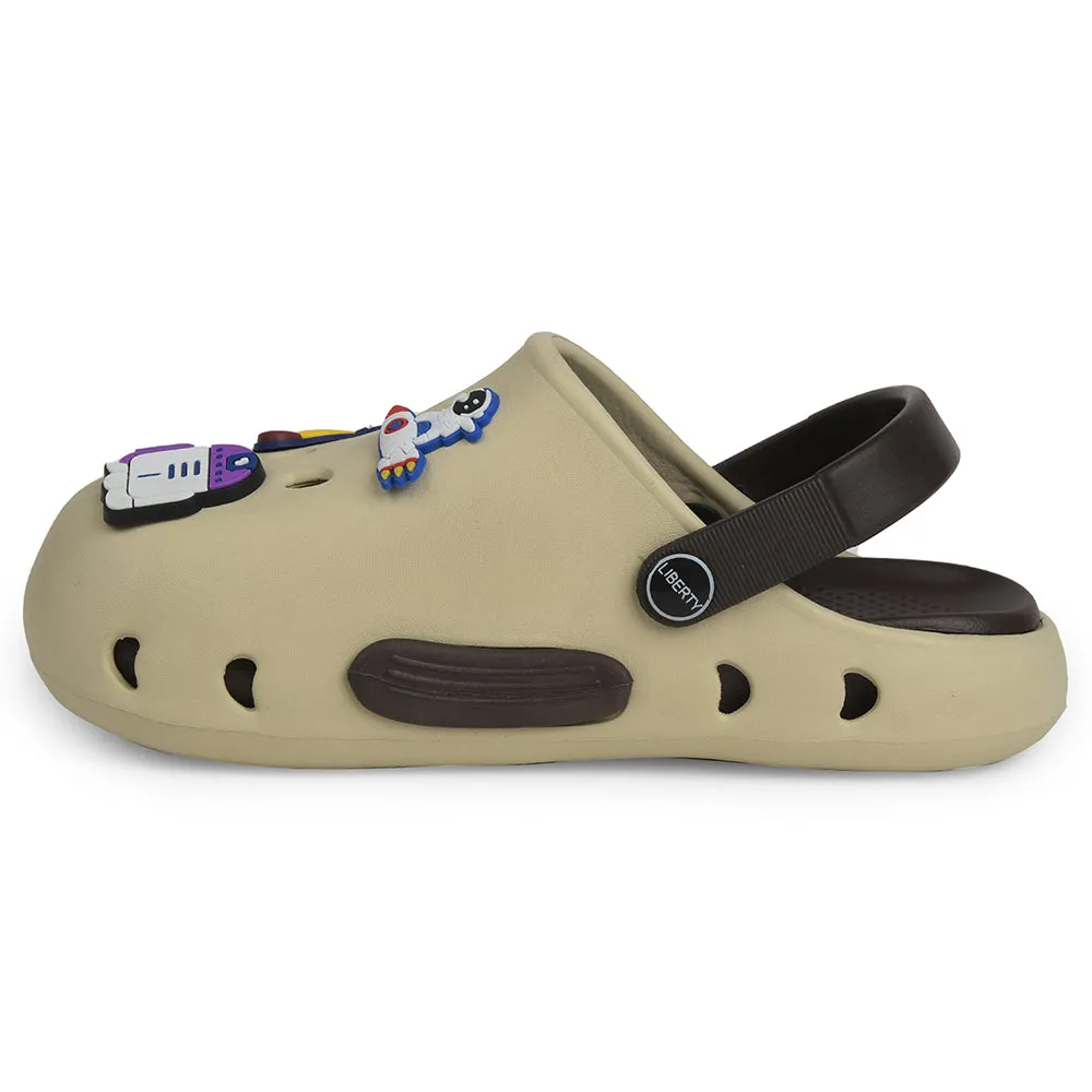 Contoured HighTop A-HA Beige Casual Clogs For Kids CUTIER By Liberty