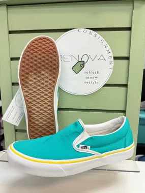 Custom - made rhinestone - embellished - design shoes Vans Classic Slip On Sneakers (Mens 8.5/Womens 11)