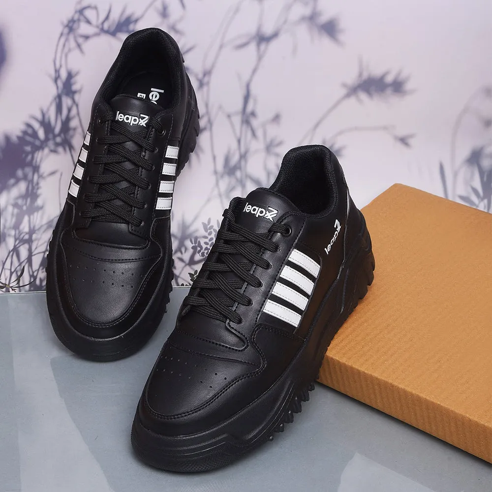 expert shoes neutral - colors - versatility shoes Leap7x Casual Black Lacing Sneakers For Men JAXER-1E By Liberty