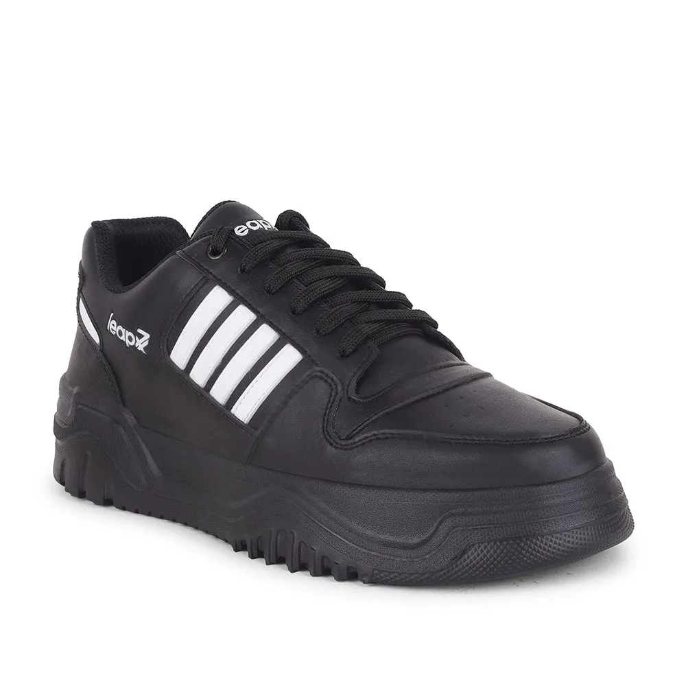 Leap7x Casual Black Lacing Sneakers For Men JAXER-1E By Liberty classic - style running shoes
