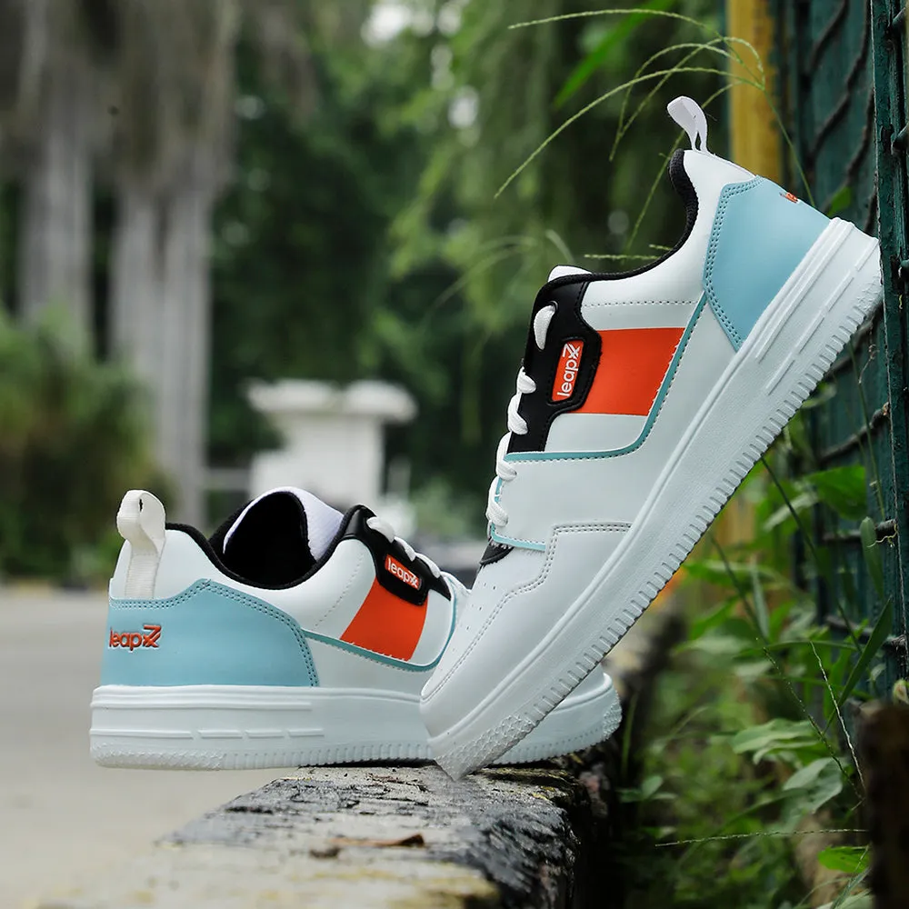 logo - debossed shoes Leap7x Casual Orange Sneakers For Mens SNOOKIS-2 By Liberty