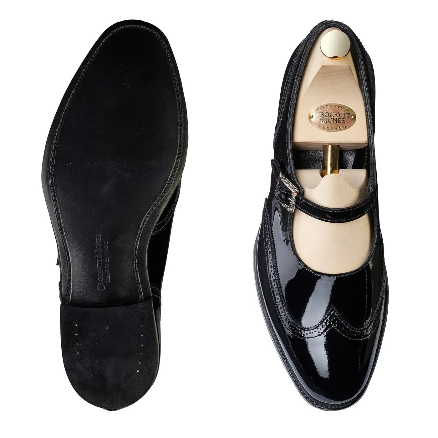 Comfortable Footbed Mary Black Patent