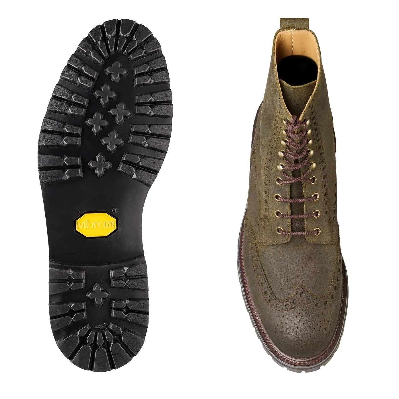 Subtle Structure Islay Green Rough-Out Suede Light Comfort