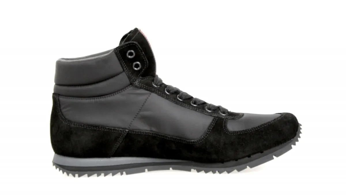 High Top Prada Men's Black Leather High-Top Sneaker 4T2782