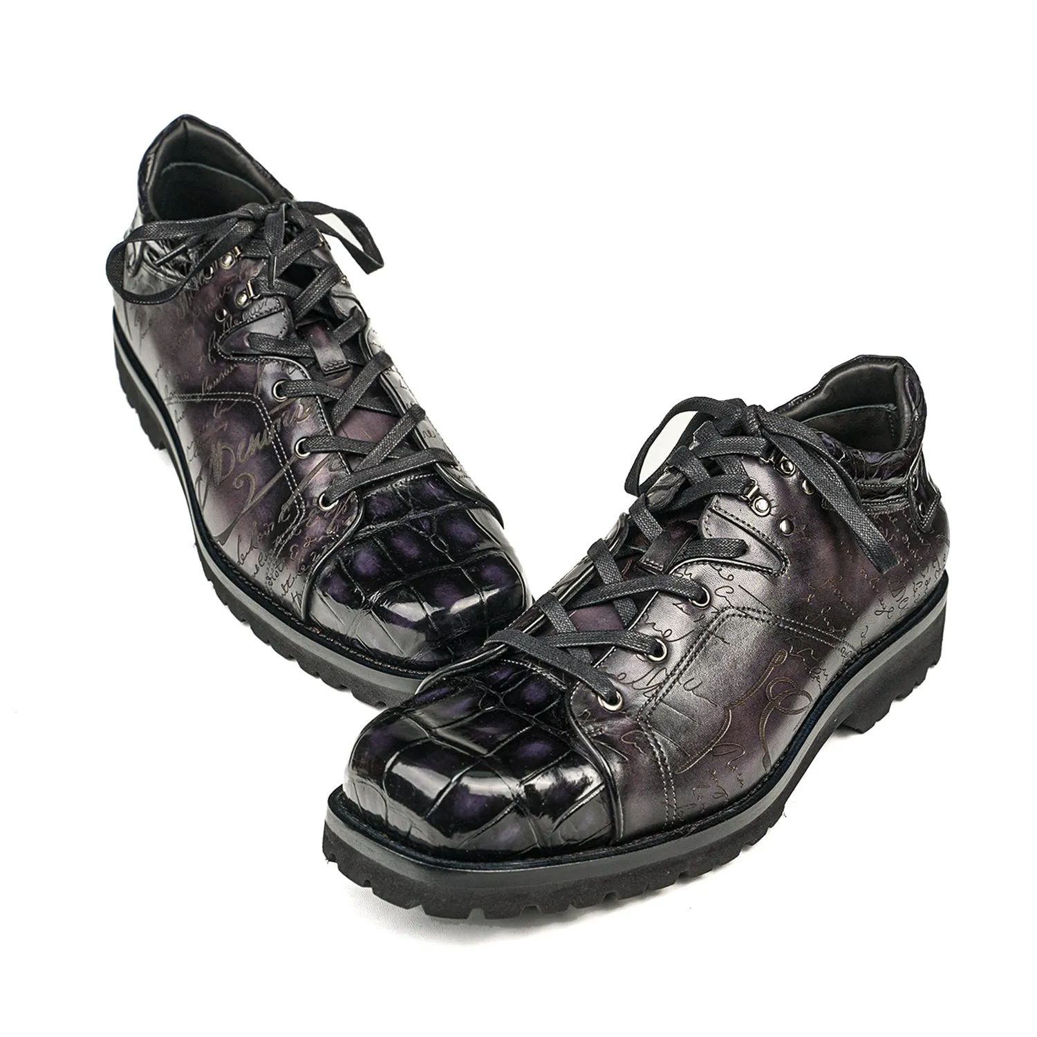 Crocodile Leather Shoes Vtage Crocodile Skin Leather Lace Up Shoes Cozy Feel Gift Walk