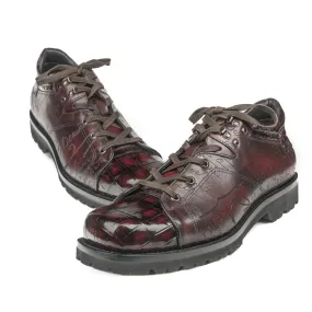Crocodile Leather Shoes Vtage Crocodile Skin Leather Lace Up Shoes Winery Trip Functional Design