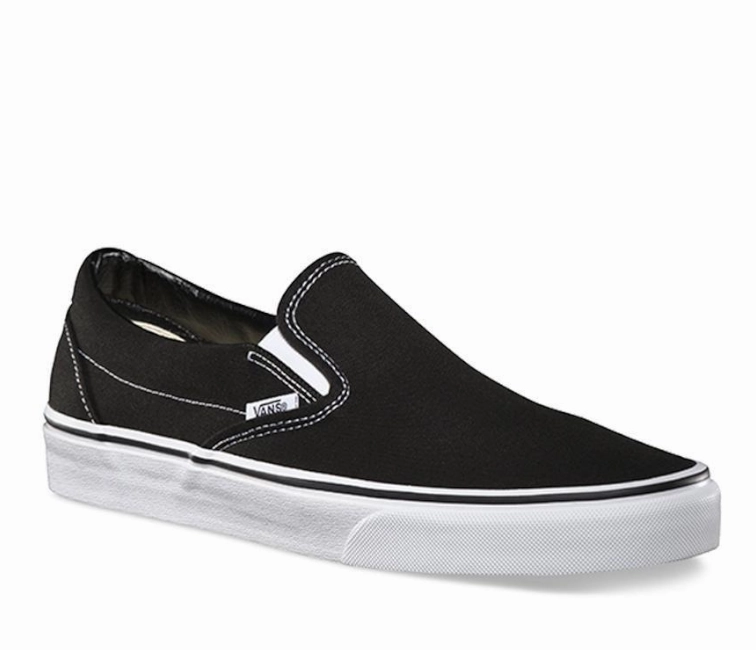 Concrete Lace   Up Style Vans Classic Slip-On (Black/White)