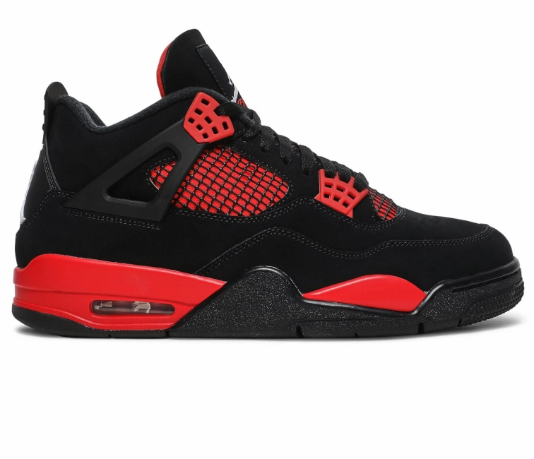 Men's Nike Air Jordan 4 Retro (Red Thunder) running in a mangrove area shoes odor - resistant running shoes