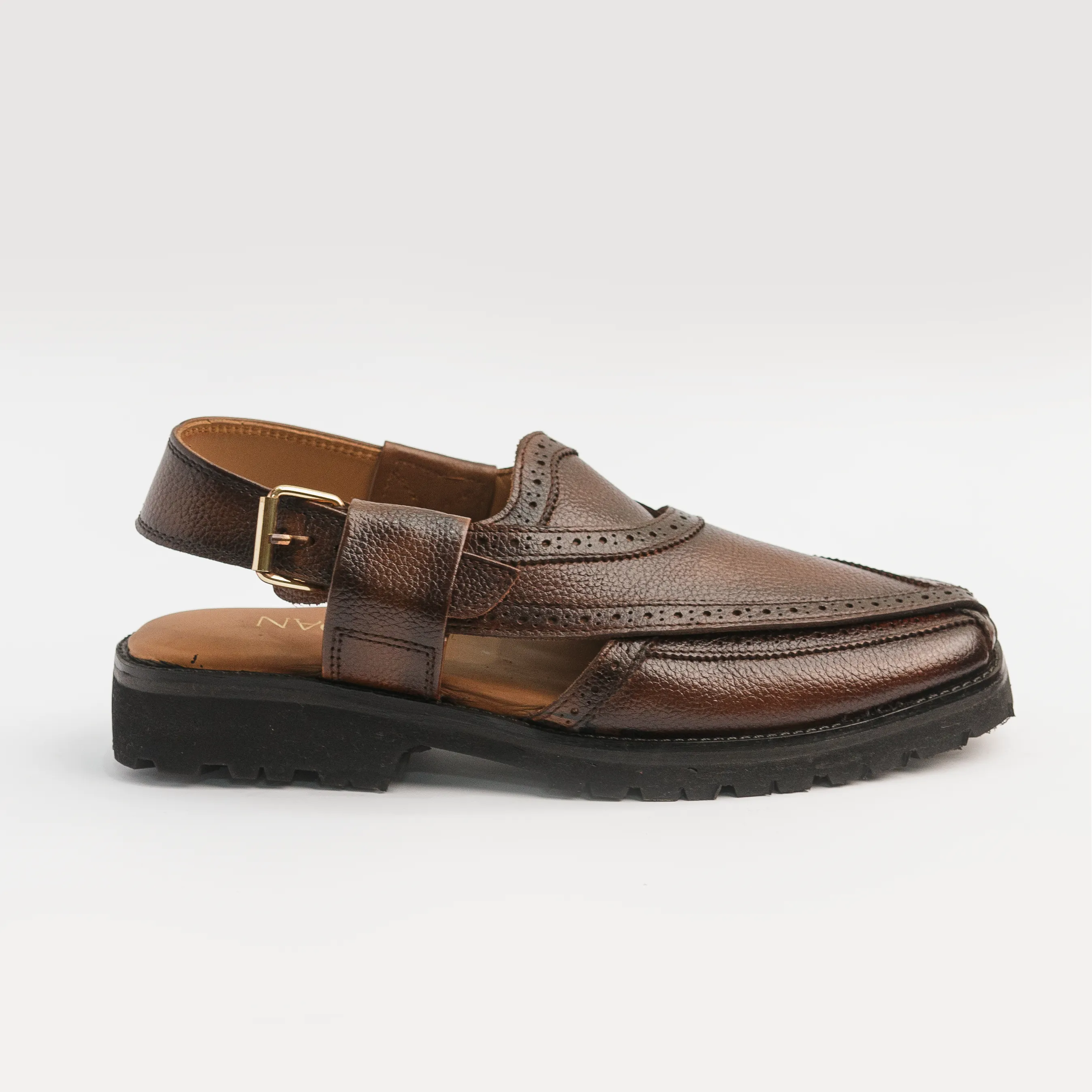 Shock Absorbing Walking Day Badshah - Dark Brown (Milled Leather)