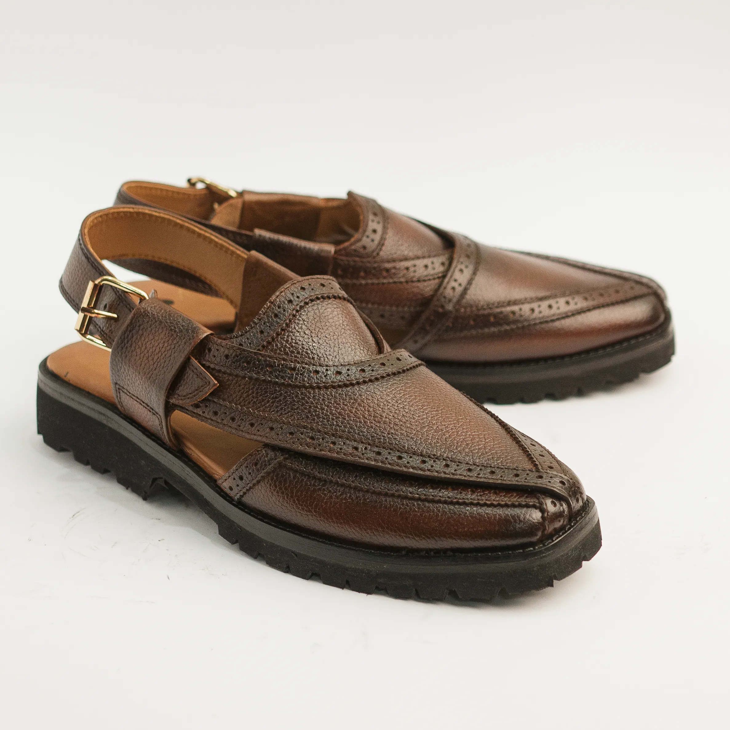 Badshah - Dark Brown (Milled Leather) High Durability Slim Profile Daily Commute