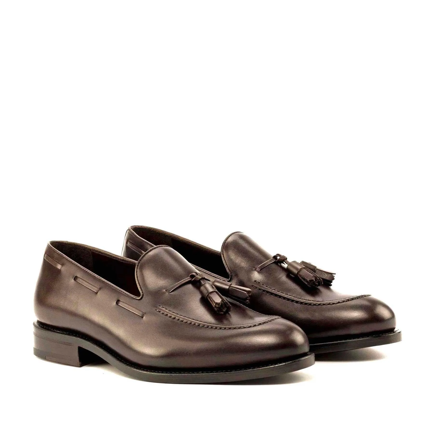 Hold Steps Tassel Loafer dark brown box calf