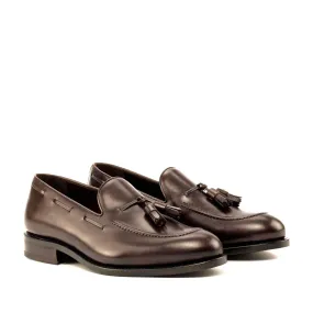 Long Move Tassel Loafer dark brown box calf