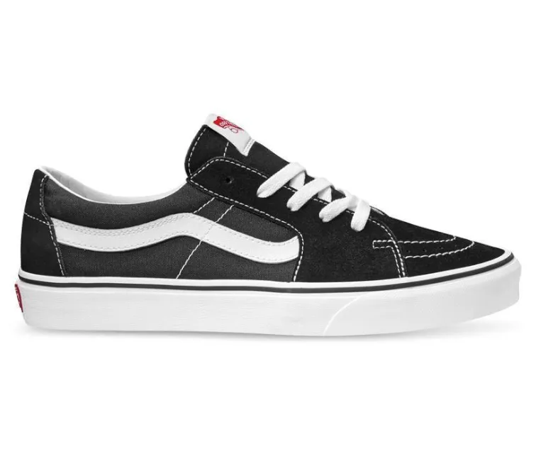 Vans Sk8-Low Unisex (Black/White) narrow - toe box shoes Padded Tongue