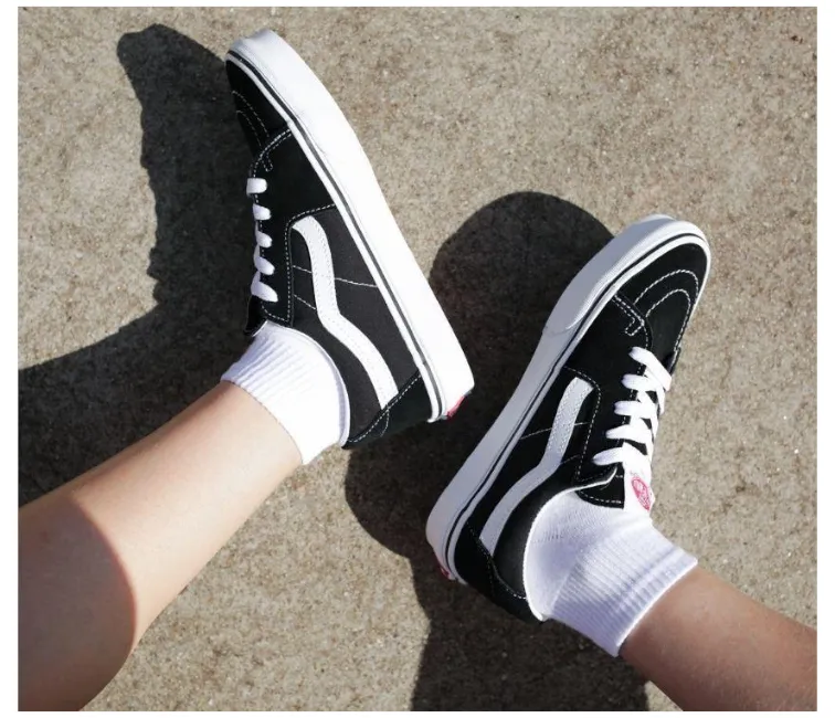 Training Mode endurance training shoes Vans Sk8-Low Unisex (Black/White)