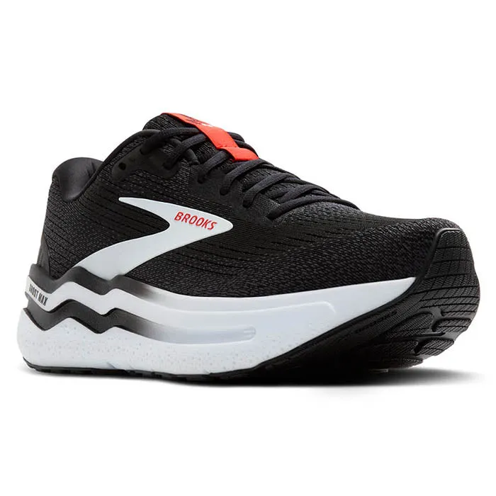 Mens Brooks Running Ghost Max 2 in Black/White/Fiery Red Classic Cut