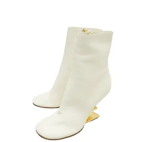 Fendi Cream First High-Heeled Ankle Boots 37 Sport Life Foot Ease