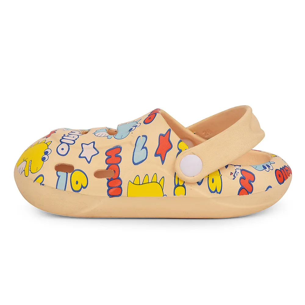 Lucy & Luke Beige Casual Clogs For Kids SANDWALK By Liberty Cozy Step Footwear Light Slip Shoes