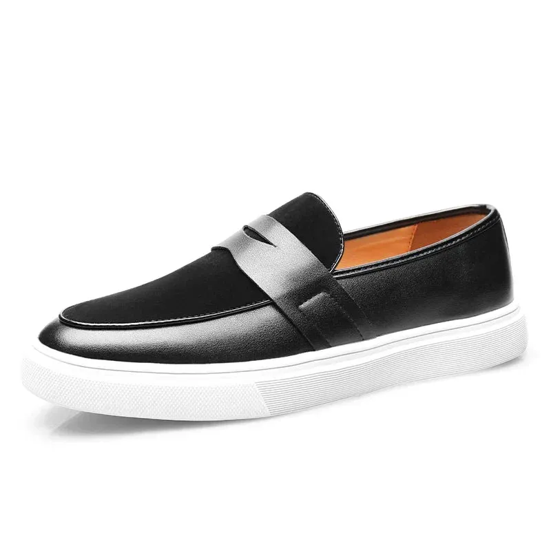 Edward Leather Suede Slip-Ons Shock Guard