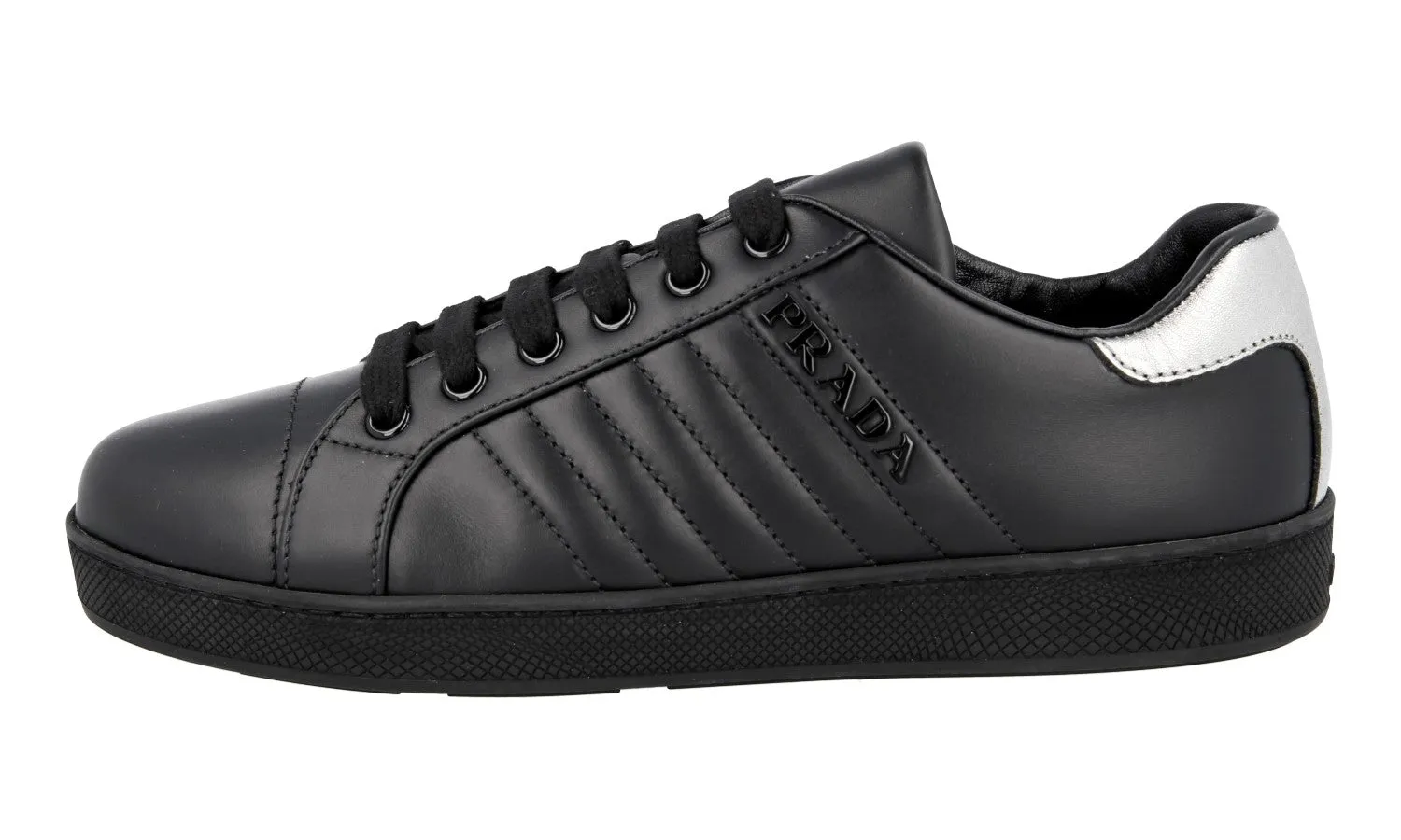 Prada Women's Black Leather Sneaker 3E6410 All-Day Flexibility