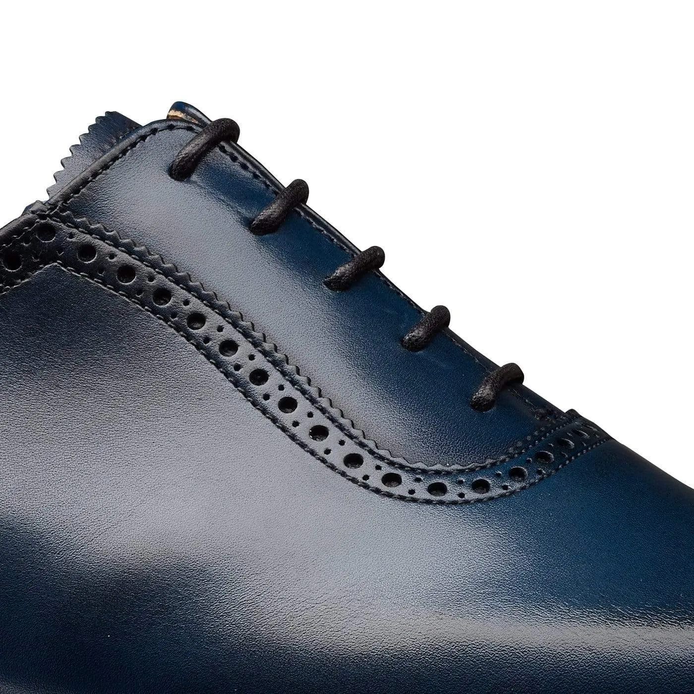 Westbourne Blue Burnished Calf Classic Leather Lace-ups Workplace Fashion
