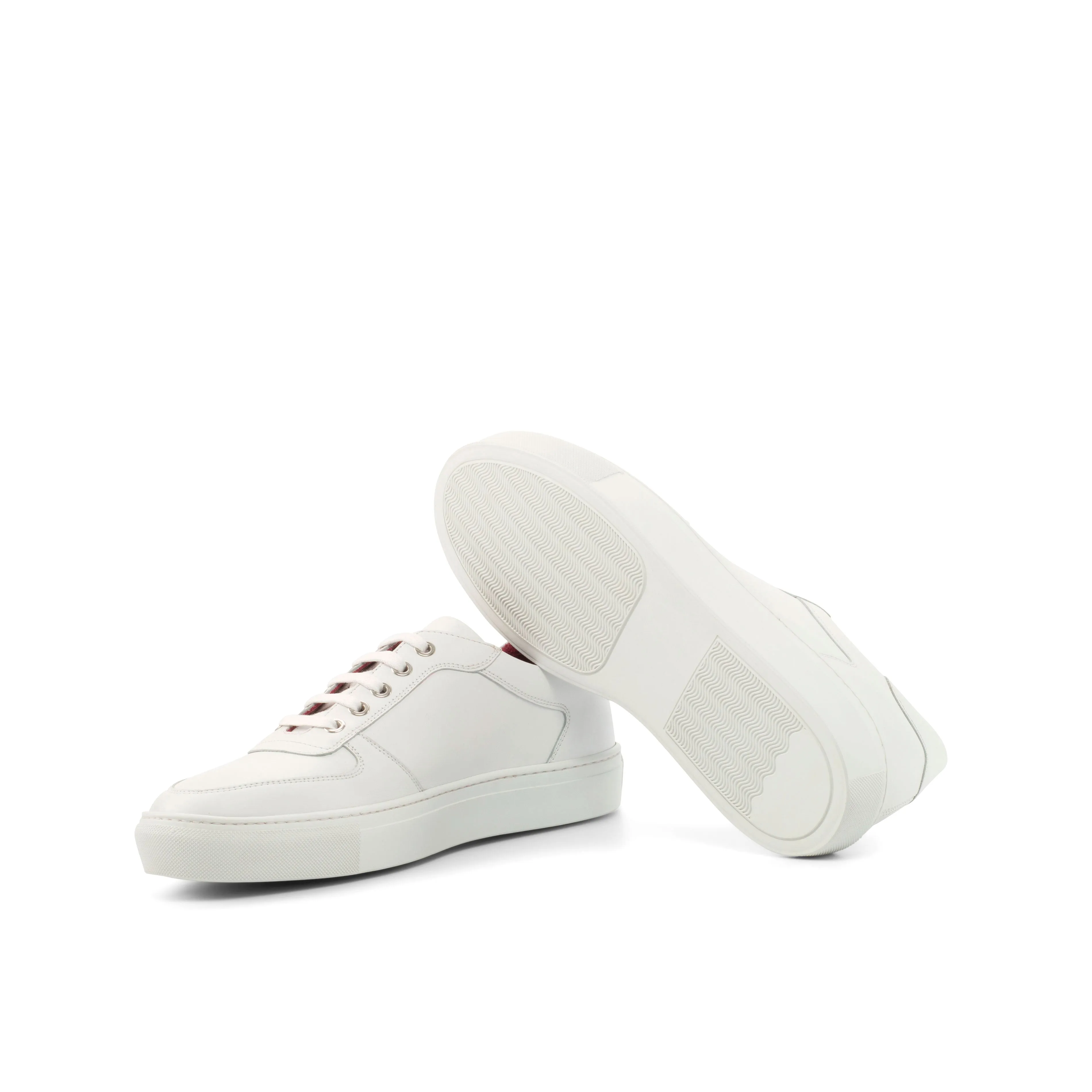 White Nappa Leather Low-Top Sneakers Quick Wear Transit Style
