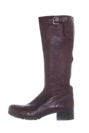 Sky Light Prada Sport Brown Leather Riding Boots SZ 40