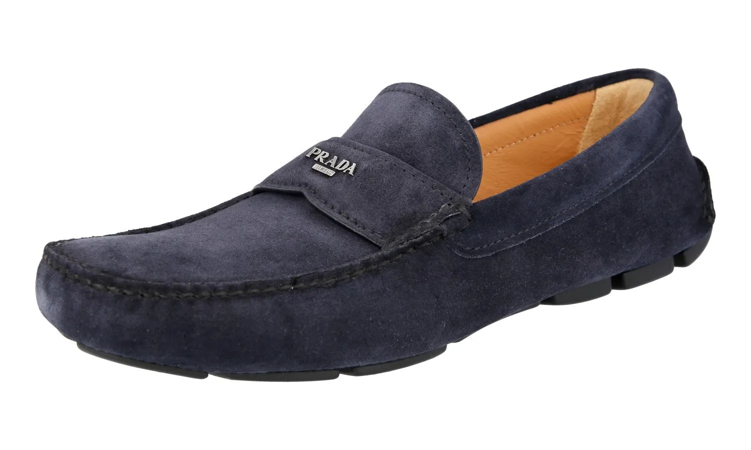 Prada Men's Blue Leather Driving Loafer Loafers 2D2170 Urban Sleek Casual Style