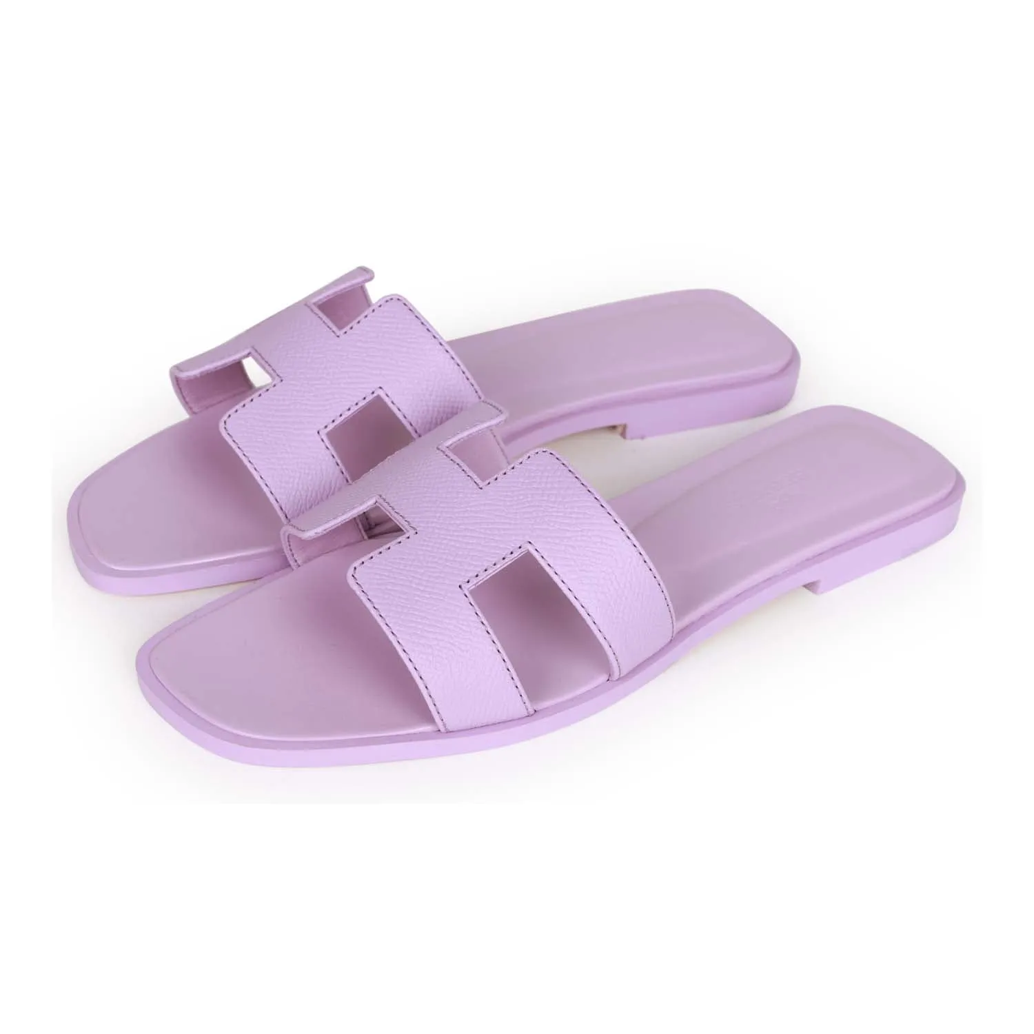 Top quality Hermes Oran Sandal Violet Amethyst Epsom 36.5 Urban Style