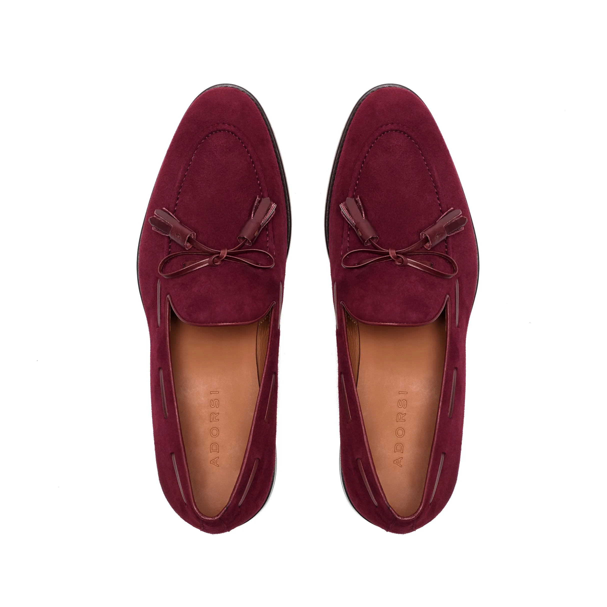 No Lace Sure Lane Wine Suede Laced Tassel Loafer