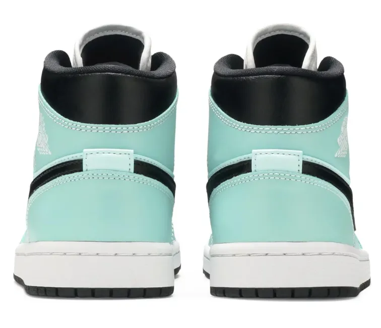pre - molded - fit shoes Womens Nike Air Jordan 1 Mid (Aqua Blue Tint)