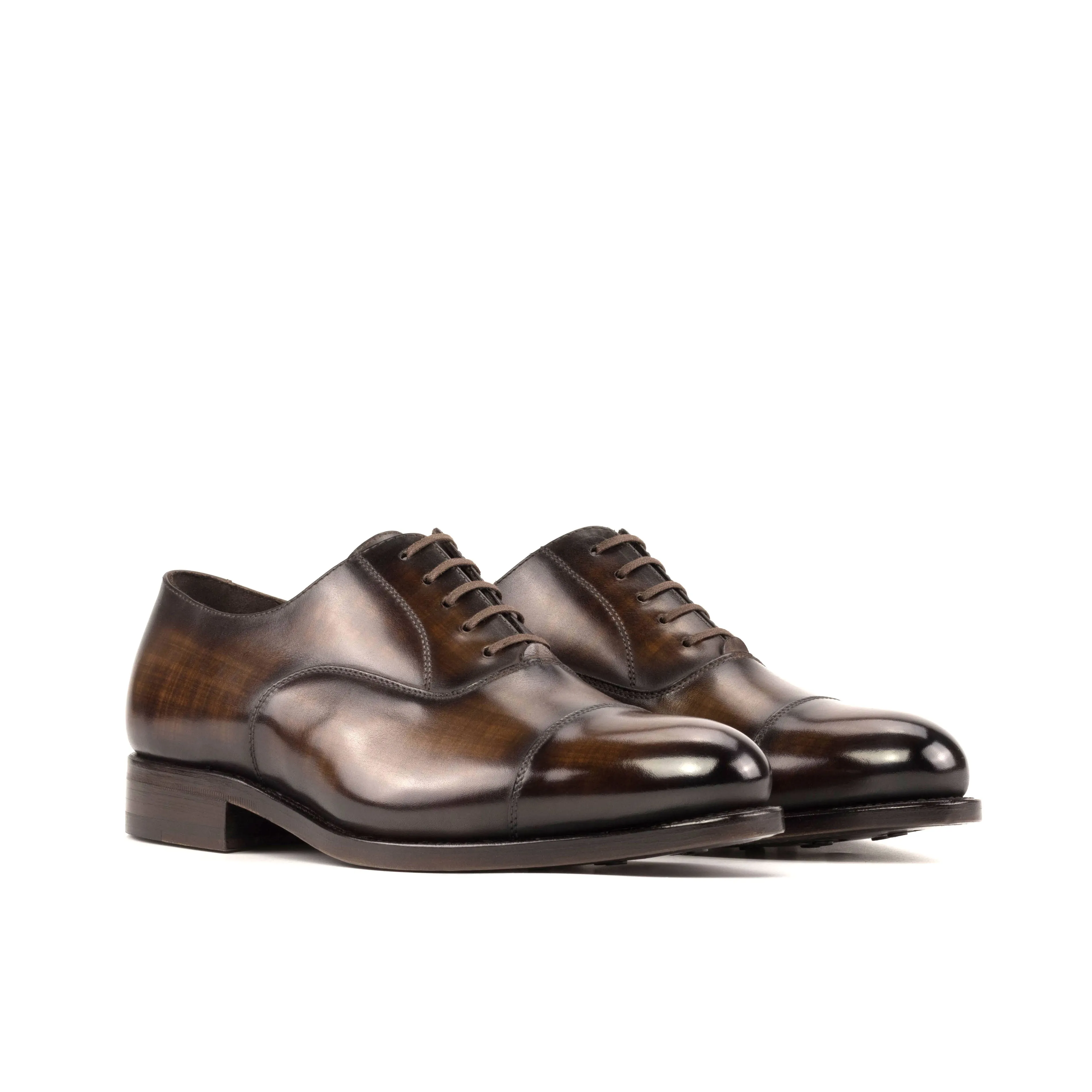 Brown Patina Cap-Toe Oxford Shoes Urban Meeting Vintage Mode