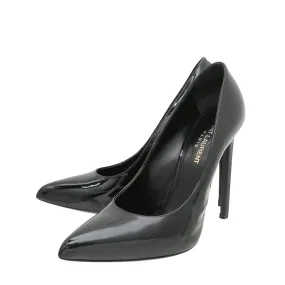 YSL Black Classic Paris Escarpin Pump 37 Satin Wedding Shoes