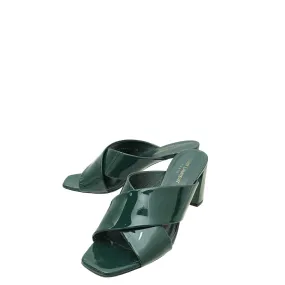 All terrain Chic Booties YSL Dark Green Loulou Criss Cross Sandals 39