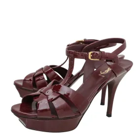 YSL Dark Red Tribute Sandals 40 Vintage Look
