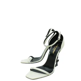 YSL White Opyum Pumps 38.5 Casual Heels Chunky Heeled Boots