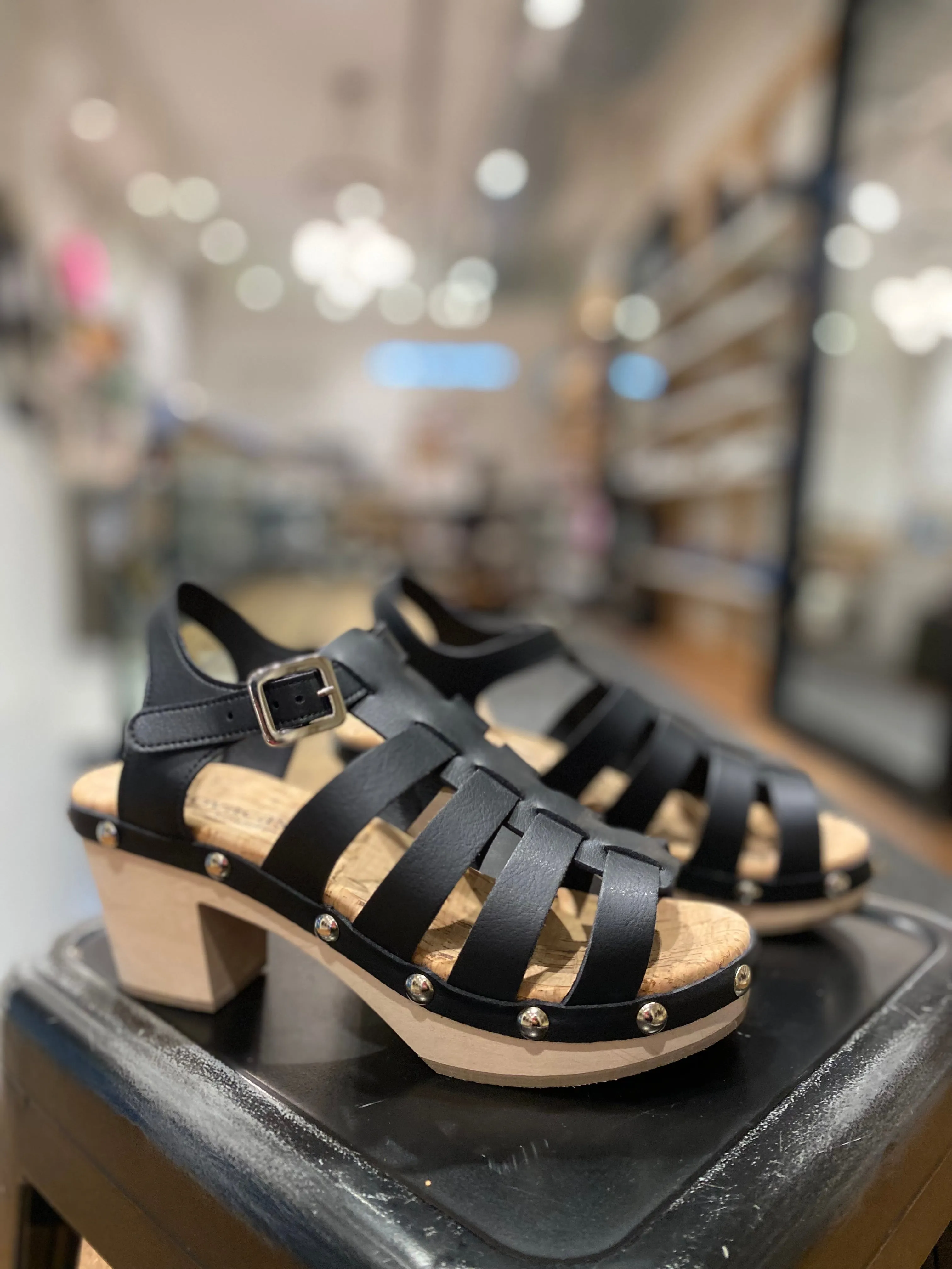 Chunky Chic Look Sawyer Clog in Black from Novacas