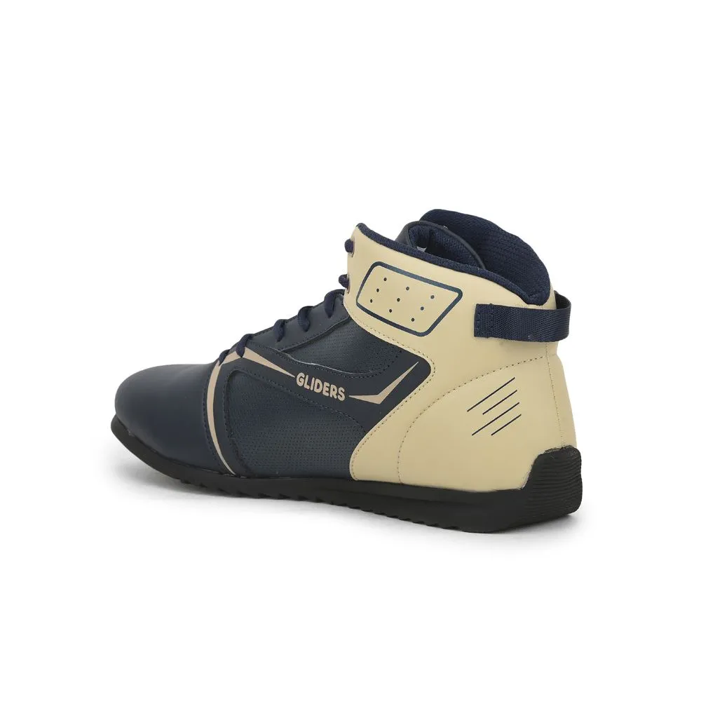 diabetic running shoes Gliders Casual Navy Blue Lacing Sneakers For Men RIDER-E By Liberty