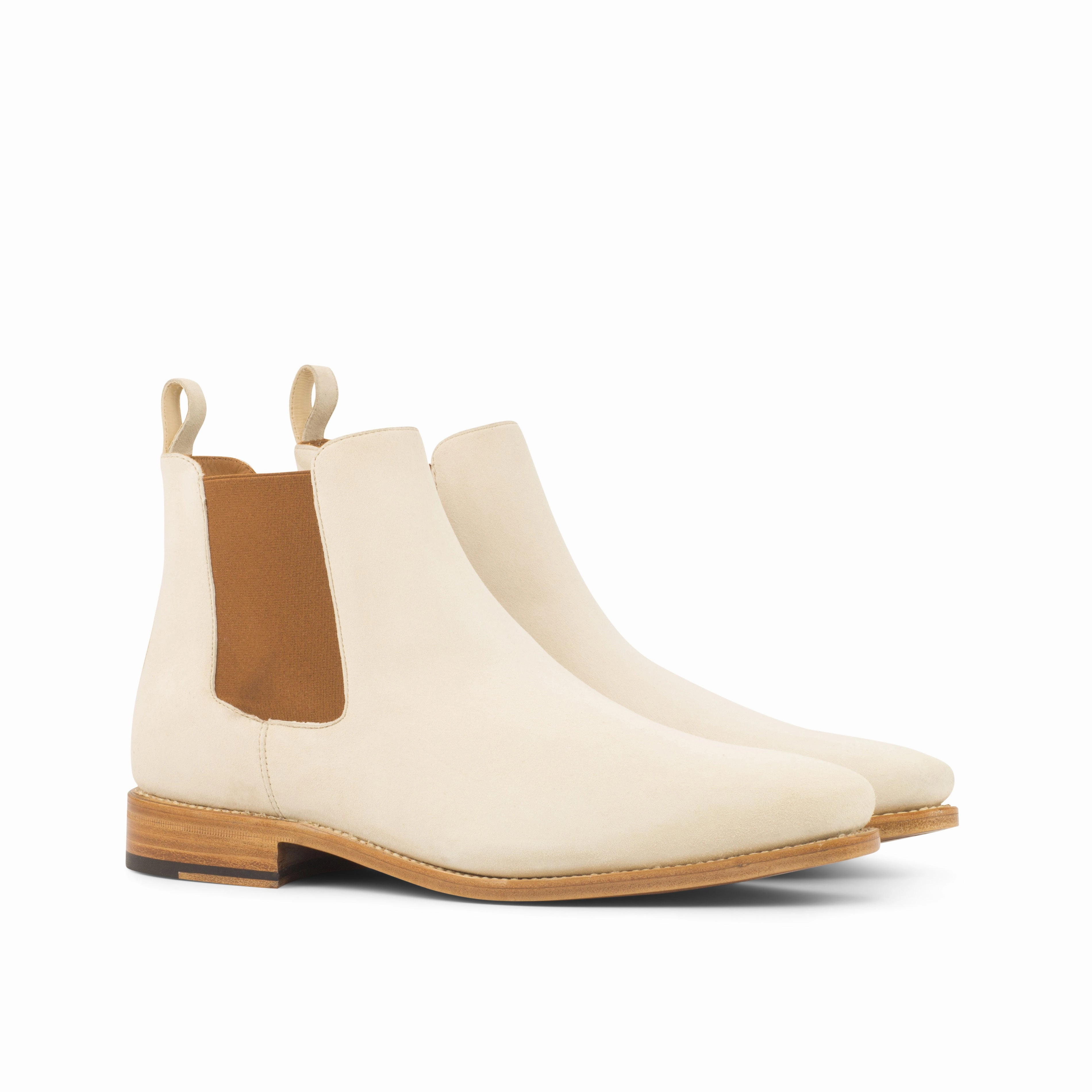Weekend Ready Boots Ivory Cream Suede Chelsea Boots
